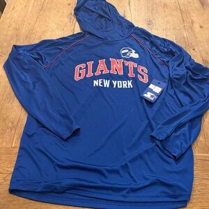 NWT NY GIANTS HOODED SHIRT STARTER